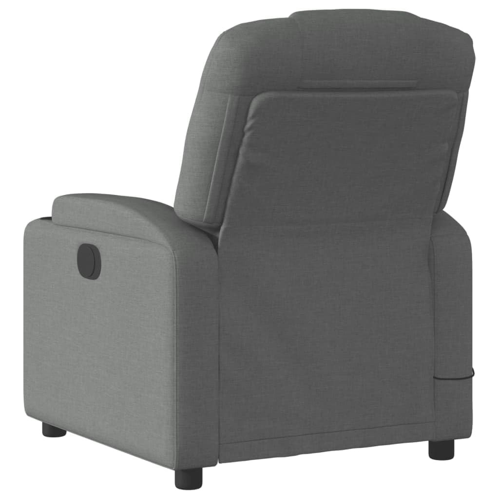 vidaXL Massage Recliner Chair - 6-Point Vibration Massage, Manual Reclining, Dark Gray Fabric, Cup Holders - for Living Room, Office, Lounge