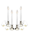 Daily Timer Window Candle 8/16 hrs Heavy Brush Nickel Base, New Heavy Base Version, UL Listed, 4 Pack with 2 Extra Replacement B