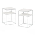 Furinno Moretti Modern Lifestyle Stackable Shelf, 2-Tier, Solid White/White, Set of 2