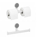 Boxloft Nodrill Double Layer Paper Holder | Wall Mount Adhesive Tissue Roll Dispenser & Storage Organizer Box For Bathroom, Kit