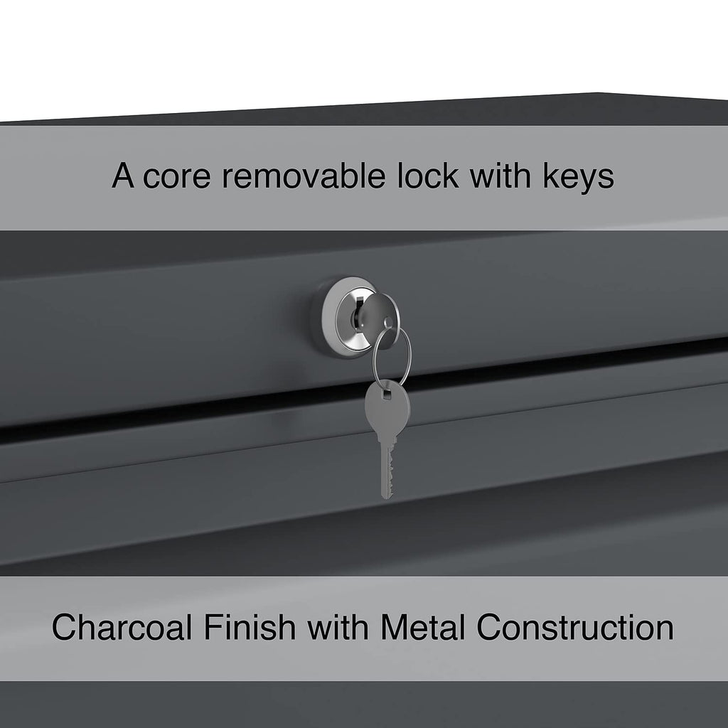 Lorell 2-Drawer Lateral File, 42 By 18-5/8 By 28-1/8-Inch, Charcoal
