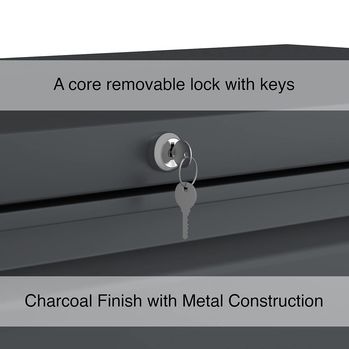 Lorell 2-Drawer Lateral File, 42 By 18-5/8 By 28-1/8-Inch, Charcoal