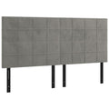 Vidaxl Headboard 4 Pcs, Upholstered Headboard For Bed Home, Bed Headboard With Wooden Leg, Bedroom Furniture, Light Gray 31.5"X2"X30.7"/34.6" Velvet