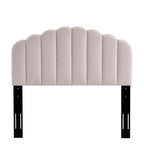 Modway Veronique Channel Tufted Performance Velvet Upholstered Full/Queen Headboard In Pink