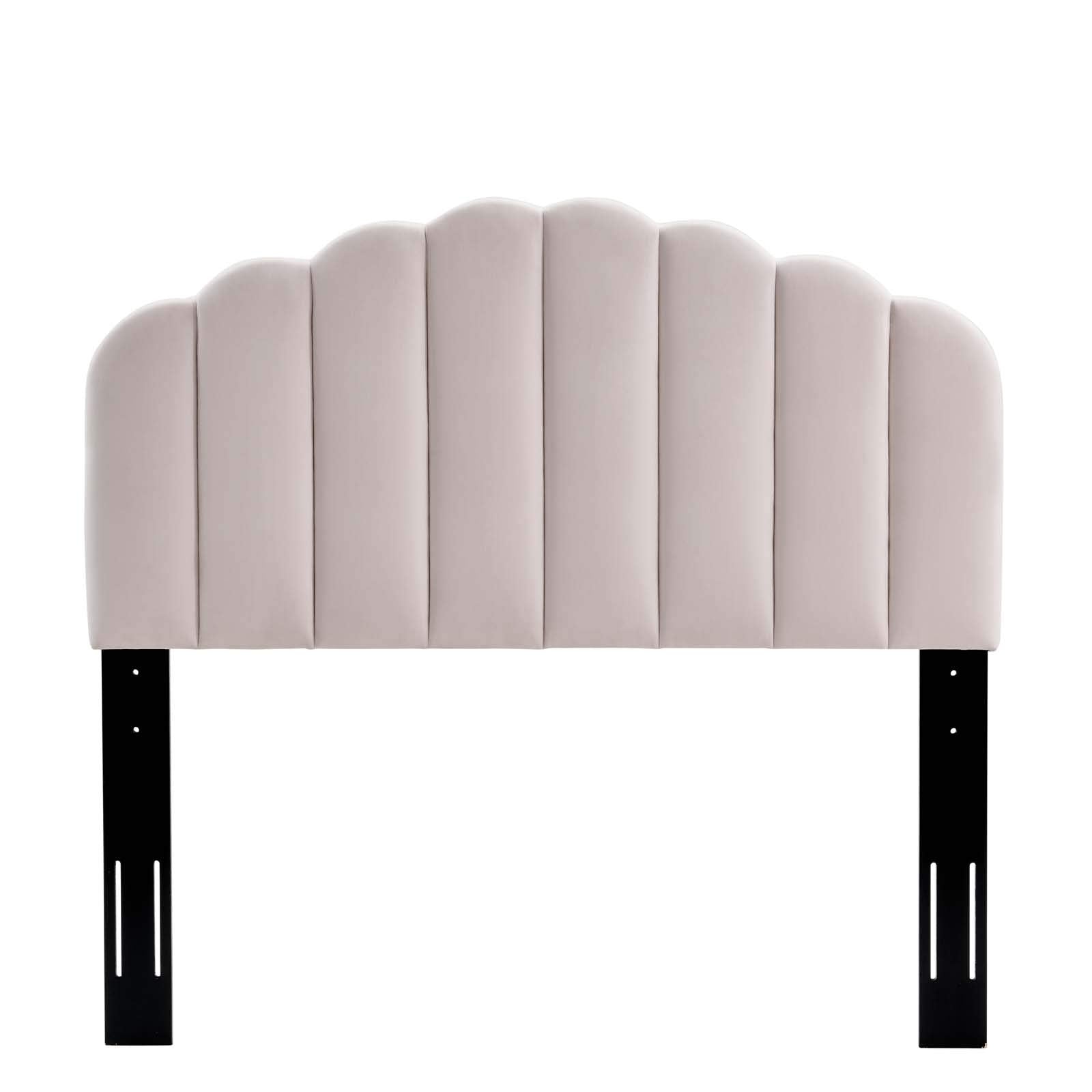Modway Veronique Channel Tufted Performance Velvet Upholstered Full/Queen Headboard In Pink