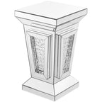 Elegant Decor Modern 24" Clear Crystal Mirrored Accent Pedestal End Table