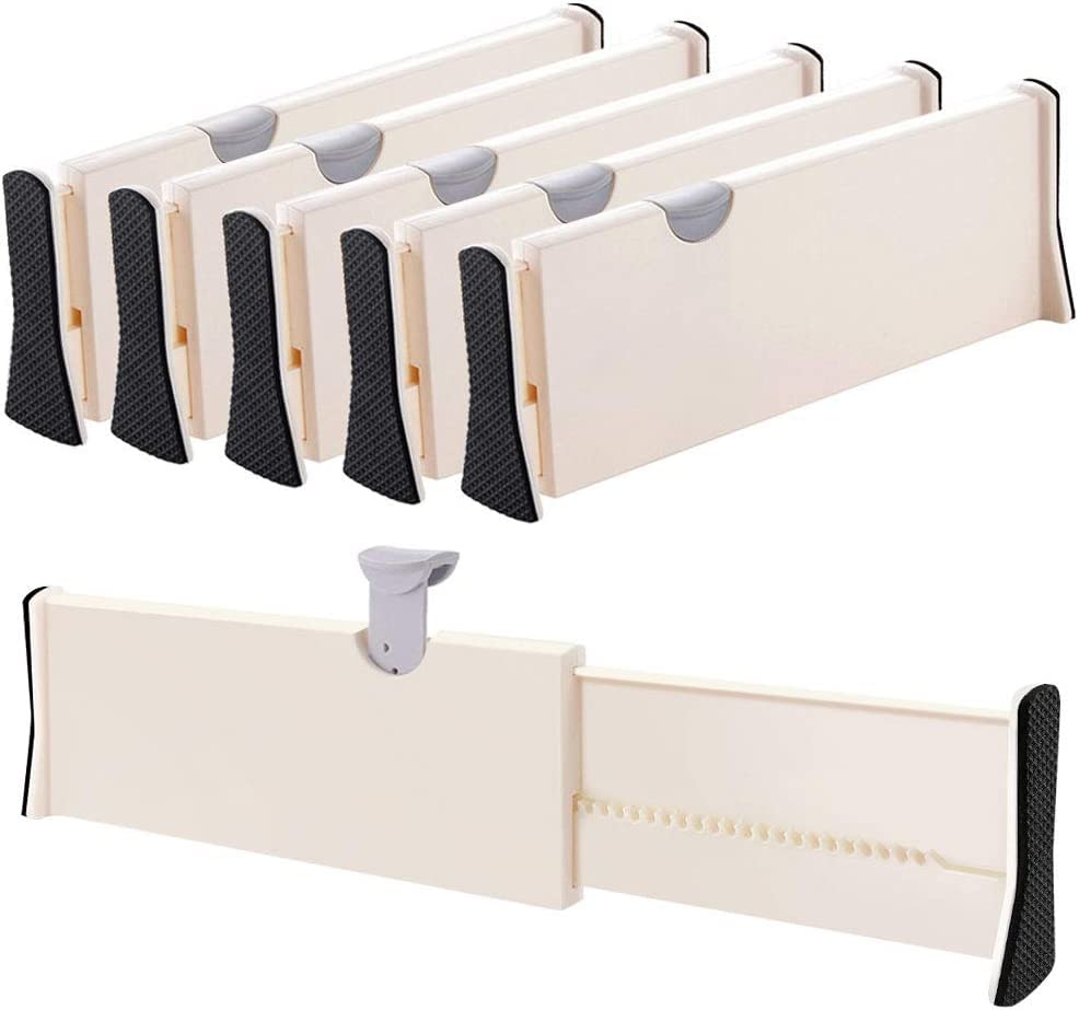 Plastic Drawer Dividers 6 Set Expandable Drawer Partitions Drawer Organizer Separator Adjustable Silverware And Utensils Organiz