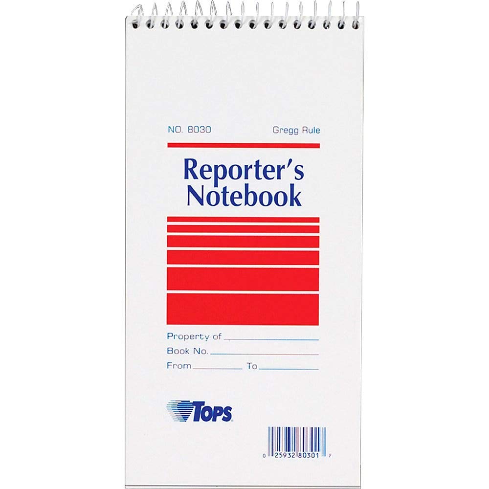 Tops Reporter'S Notebooks, 4' X 8', Wide Rule, 70 Sheets, 4 Pack (80304)