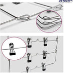 6-Tier Foldable Pants & Skirt Hanger with Adjustable Clips, 6-Pair Chrome Steel