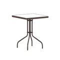 Flash Furniture Barker 23.5 Square Tempered Glass Metal Table, Bronze