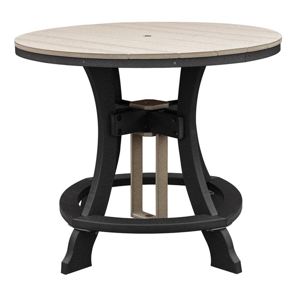 American Furniture Classics Five Piece Round Counter Height Dining Set, Weatherwood/Black