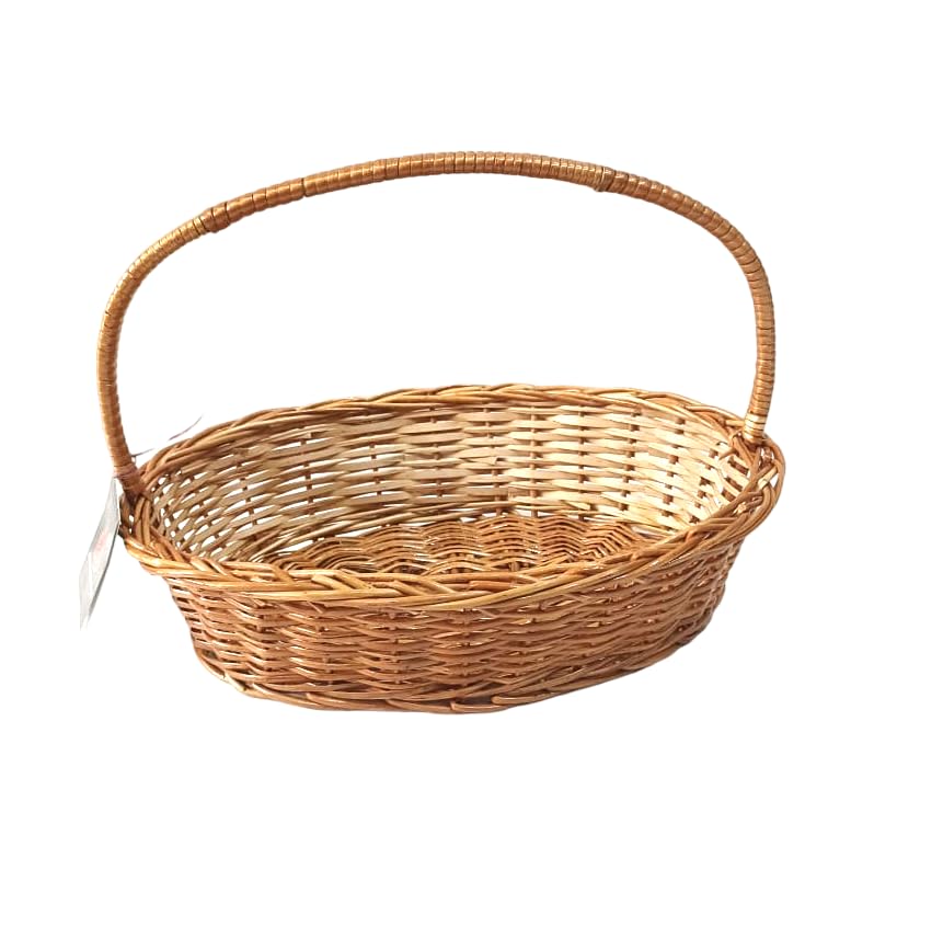 Aleena Creation Oval Handle Cane Wicker Baskets Multipurpose Uses For Marriage Gift Hamper/Flower/Chocolate/Chapati/Pooja Shelf 