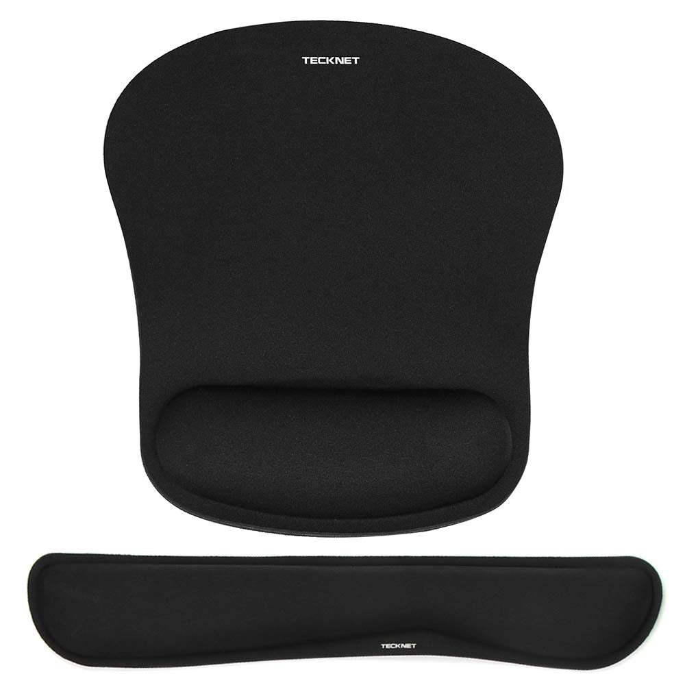 Tecknet Keyboard Wrist Rest And Mouse Pad With Wrist Support, Memory Foam Set For Computer/Laptop/Mac, Lightweight For Easy Typi