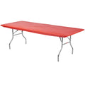 Kwik-Covers 8' Rectangle Plastic Table Covers 30' X 96', Bundle Of 5 (Real Red)