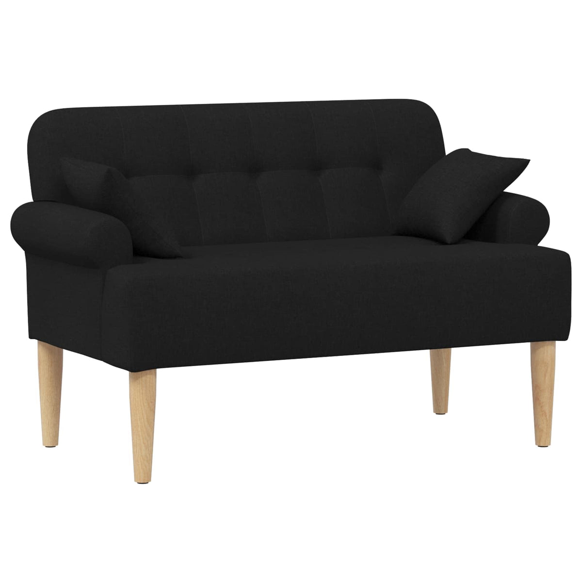 vidaXL Loveseat with button tufted Black 47.24 x 25.59 x 31.10 in