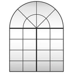 Vidaxl Wall Mirror - Decorative Black Arch Iron Framed, Clear Glass Reflective Surface, Perfect For Bedroom, Bathroom, Living Room, Hallway