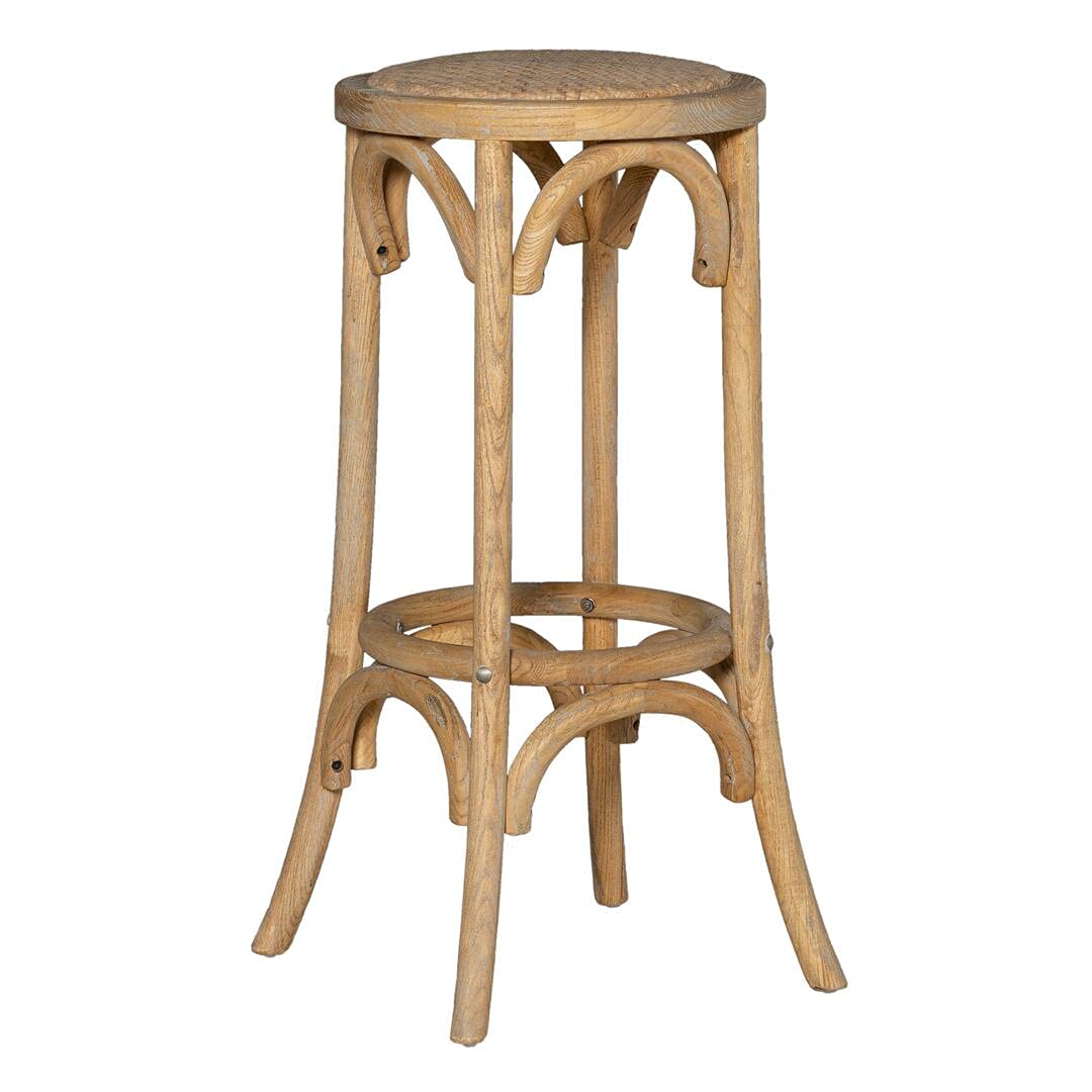 Rae Rattan Seat Backless Bar Stool