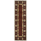 Rizzy Home Alora Decor Ryder 2'6" X 10' Tribal Burgundy/Tan/Rust/Navy/Sage Hand-Tufted Rug