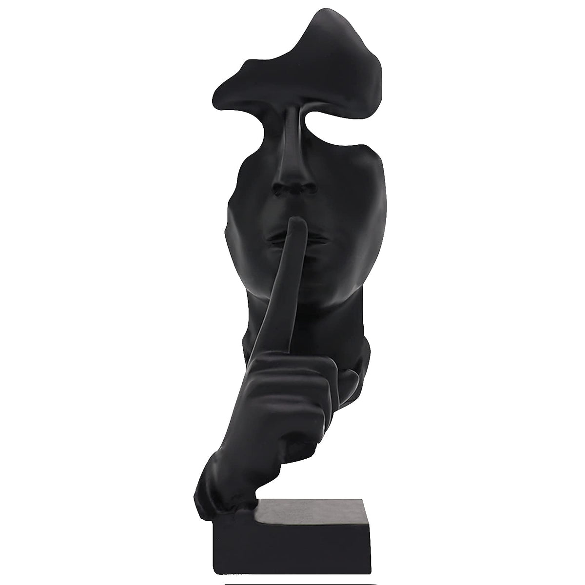 aboxoo Thinker Statue, Silence is Gold Abstract Art Figurine, Modern Home Resin Sculptures Decorative Objects Piano Desktop Deco
