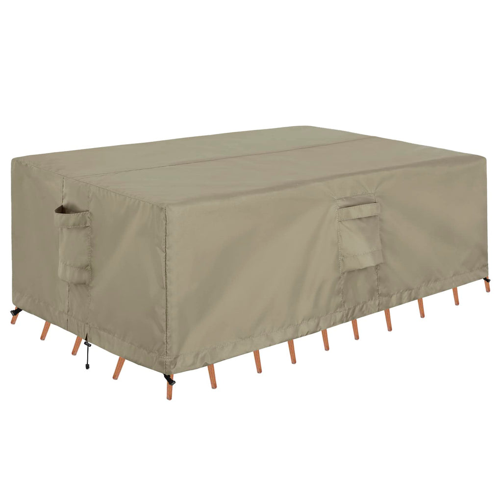 Outdoorlines Outdoor Waterproof Patio Table Furniture Set Covers - Rectangle Couch Sectional Cover Outside Weatherproof Patio Furniture Covering For Deck, Lawn And Backyard 130'L X 84'W X 28'H, Camel