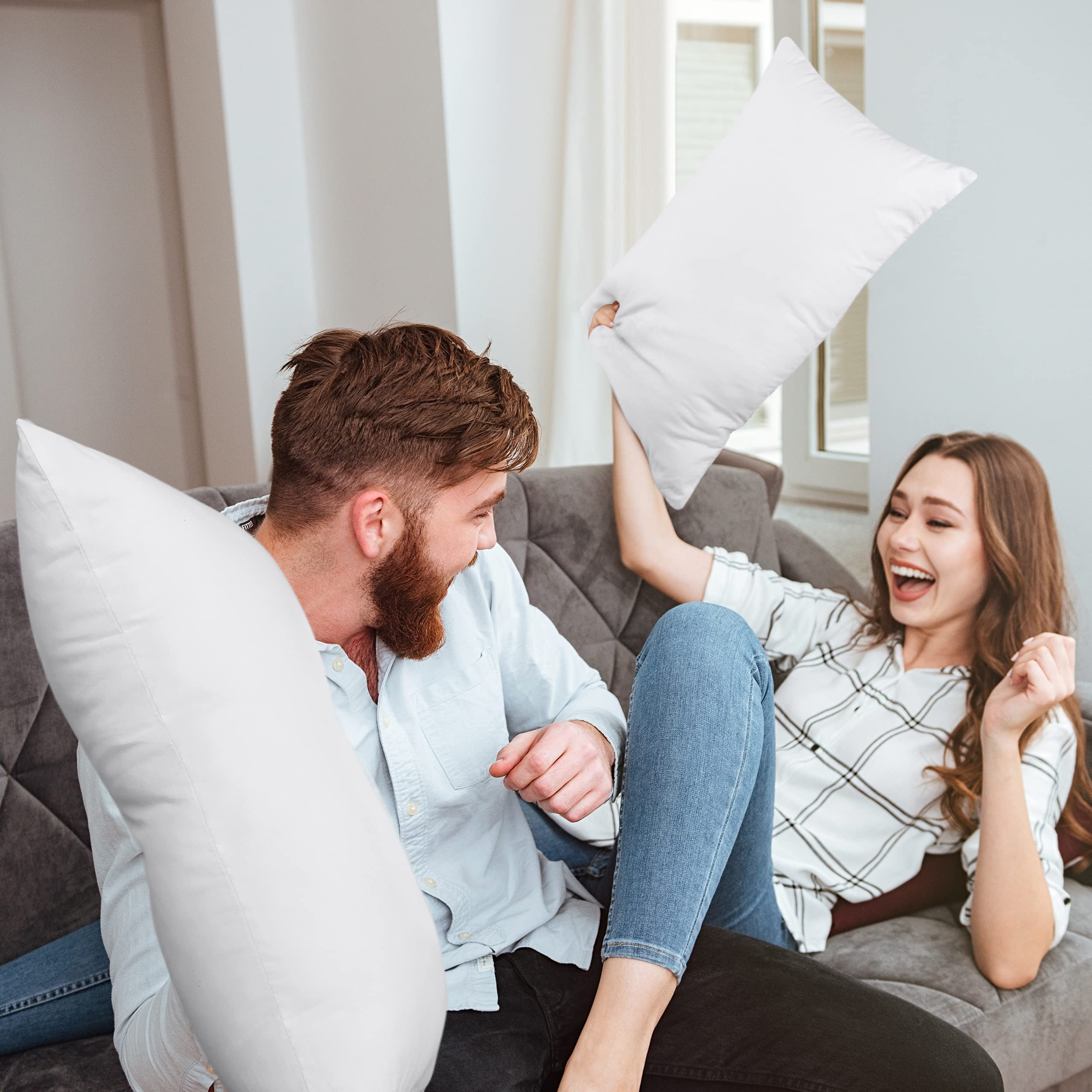 Utopia Bedding Throw Pillows Insert (Pack Of 2, White) - 16 X 24 Inches Bed And Couch Pillows - Indoor Decorative Pillows