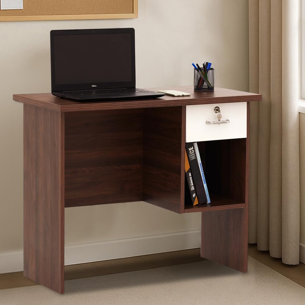 Royaloak Neutron Computer Table | Engineered Wood | Melamine Finish | Ample Storage | Modern Design | Telescopic Channel | Spaci