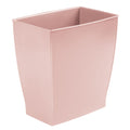 iDesign Small Plastic Bathroom Trash Can, Slim Rectangle Garbage Bin for Bedroom, Office, Dorm, Pink