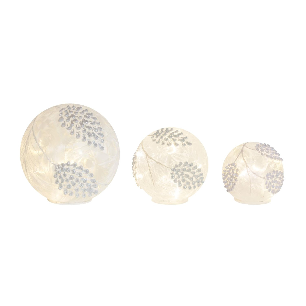 Melrose International Pine Cone Globes/Timer (Set Of 3) 4.5' H, 6' H, 8' H Glass