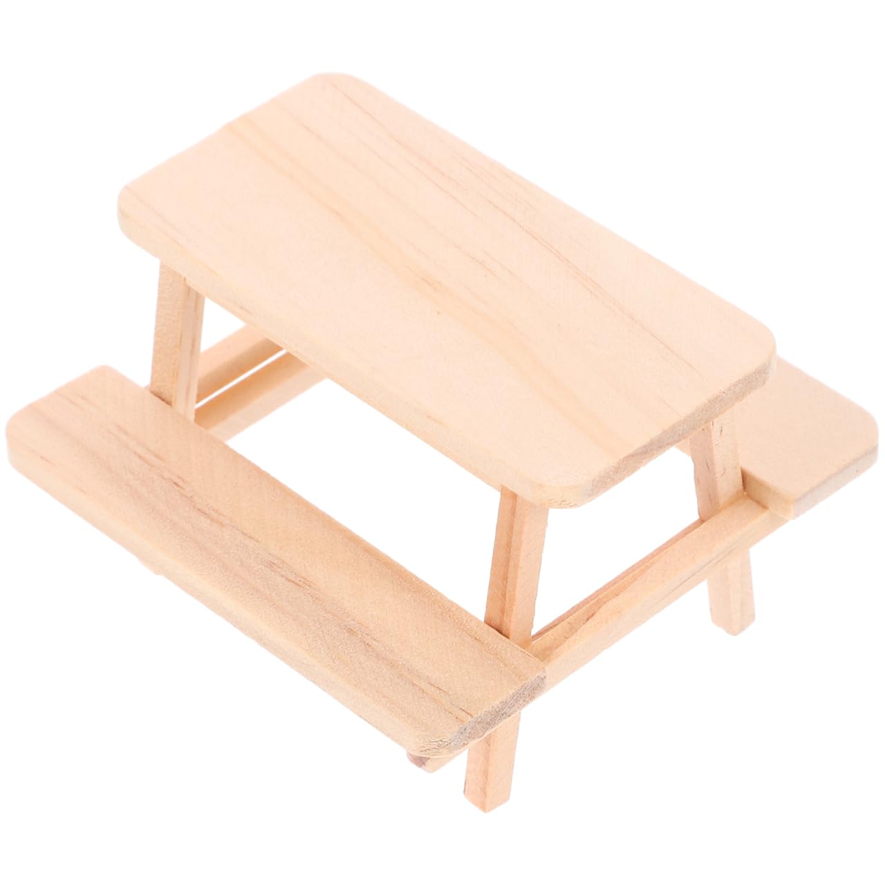 YARNOW Miniature Wooden Picnic Table and Chair Model 1 12 Scale Dollhouse Furniture Accessory for Dollhouse Decoration and DIY