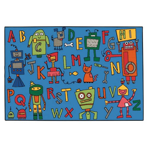 Carpets for Kids KID$Value 36.79 Reading Robots Playroom Rug 3ft x 4ft 6in Rectangle Blue