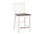 Steve Silver Co Joanna Two Tone Counter Farmhouse Chair, 24-Inch Seat Height, Schoolhouse Style, Dining Room, Kitchen, Acacia Veneers, Counter Height, 23.5" D x 20" W x 42" H, White/Ivory, Brown
