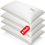 Royal Therapy 4-Pack King Memory Foam Pillow, Adjustable Shredded Pillow for Neck & Shoulder Pain Relief, Support for Back, Stom