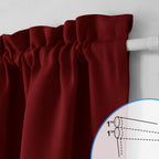 Nicetown Sidelight Door Curtains - Thermal Insulated Blackout Front Door Window Curtains For French Door Small Shade For Side Door Patio Glass Door, Burgundy Red, W12 X L72 Inch, 1 Panel