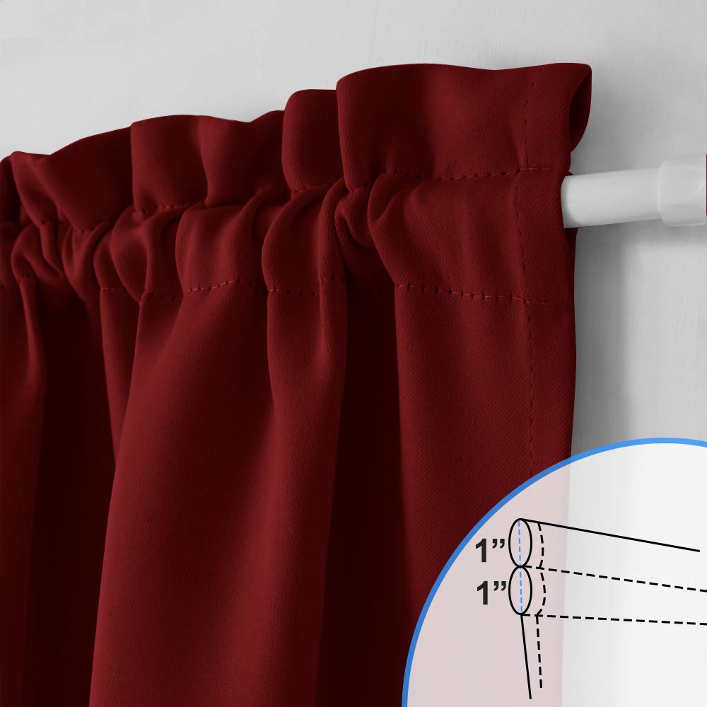 Nicetown Front Door Curtains For Doorways - Functional Thermal Insulated Blackout Curtain Door Blind And Shade Panel For French/Patio Door (1 Panel, 54W By 72L Inches, Burgundy)