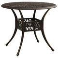 vidaXL Outdoor Patio Table - Round Bronze Cast Aluminum Table with Umbrella Hole - Stable and Durable - Ideal for Daily Use - 35