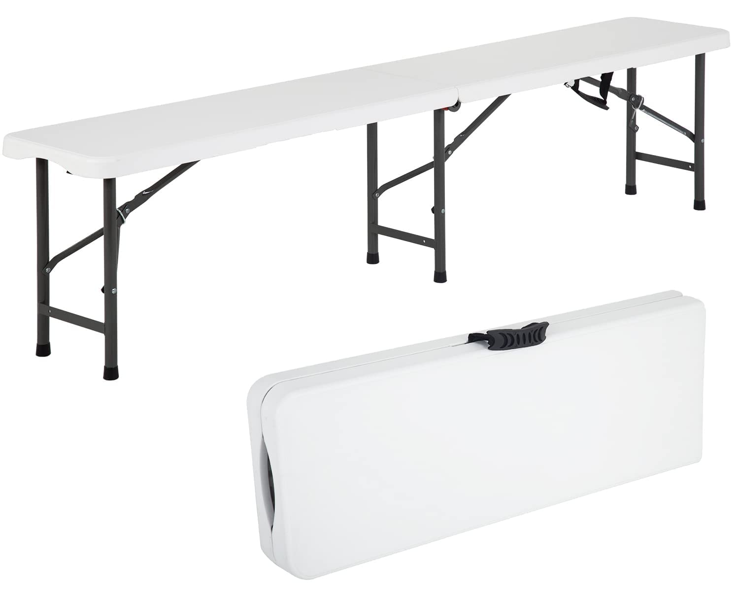 Folding Bench Seat, Foldable Bench Seating with Carrying Handle, 6FT Soccer Benches for Outside,Portable Bench for Picnic Campin