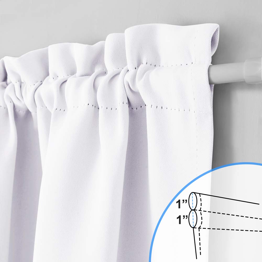 Nicetown Sightlight French Door Curtains, Privacy Door Window Curtains Thermal Insulate Covering For Front Door Glass Door Kitchen Door, 12 Inches X 72 Inches, Pure White, 1 Panel
