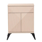 Baxton Studio Draper Mid-Century Modern Two-Tone Light Brown and Black Wood 2-Door Sideboard Buffet