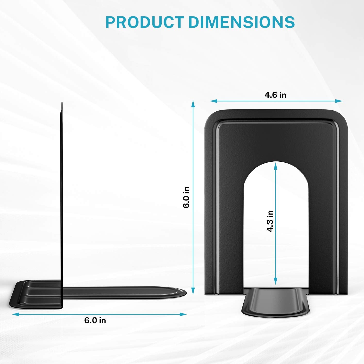 Maxgear Book Ends Universal Premium Bookends For Shelves, Non-Skid Bookend, Heavy Duty Metal Book End, Book Stopper For Books/Mo