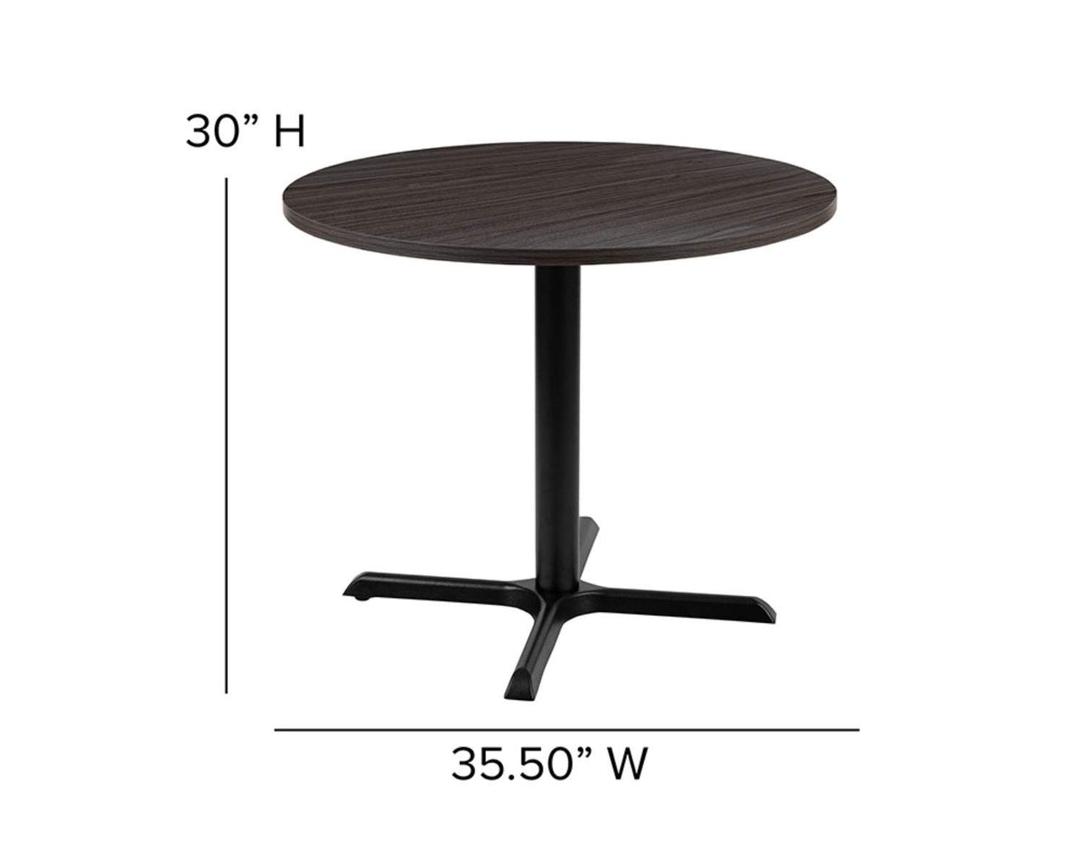 Flash Furniture Chapman 36" Round Multipurpose Conference Table, Business Meeting Table for Office and Conference Rooms, Rustic Gray