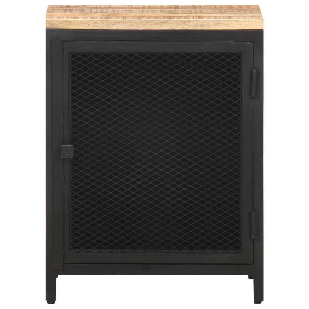 vidaXL Solid Rough Mango Wood Bedside Cabinet Nightstand Bedside Table Bedroom Telephone Stand Living Room Storage Box Home Interior