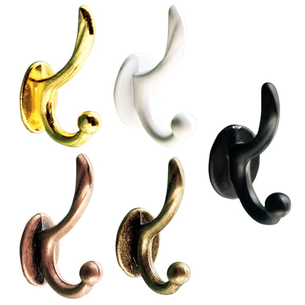 Zerodeko Mini House Hooks 5Pcs Tiny Dollhouse Wall Hangers Small Clothing Hooks for Doll Dresses Tops Pants Miniature for Doll A