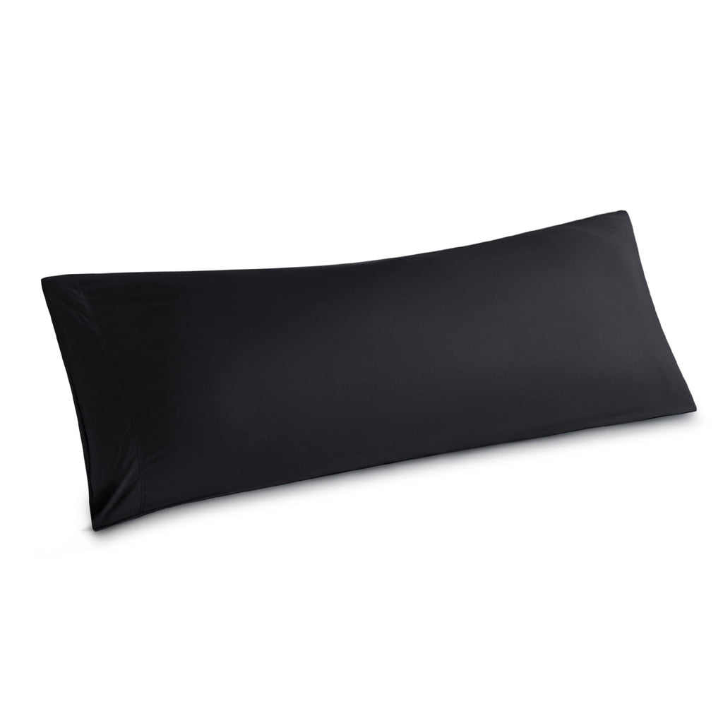 Bedsure Body Pillow Cover - Black Long Cooling Pillow Cases, 100% Rayon Derived From Bamboo, Soft & Breathable Body Pillowcase With Envelope Closure, Gifts For Women Or Men, 1 Pack, 20X54 Inches
