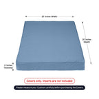 Covers & All Square Outdoor Cushion Covers For Patio Furniture For Patio Furniture, Water, Tear & Uv Resistant Slipcover With Double Zippers (Pack Of 2) (20' L X 20' W X 4' Thick, Sky Blue)