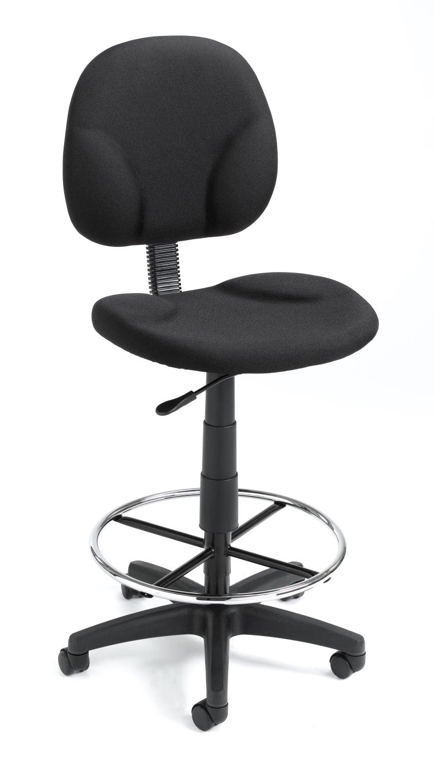 Boss Office Products Stand Up Fabric Drafting Stool without Arms in Black