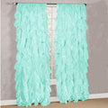 Diamondhome Decorative Sheer Vertical Ruffle Waterfall Window Treatment Curtain Drape (Sea Blue, 1 Panel 50' X 95')