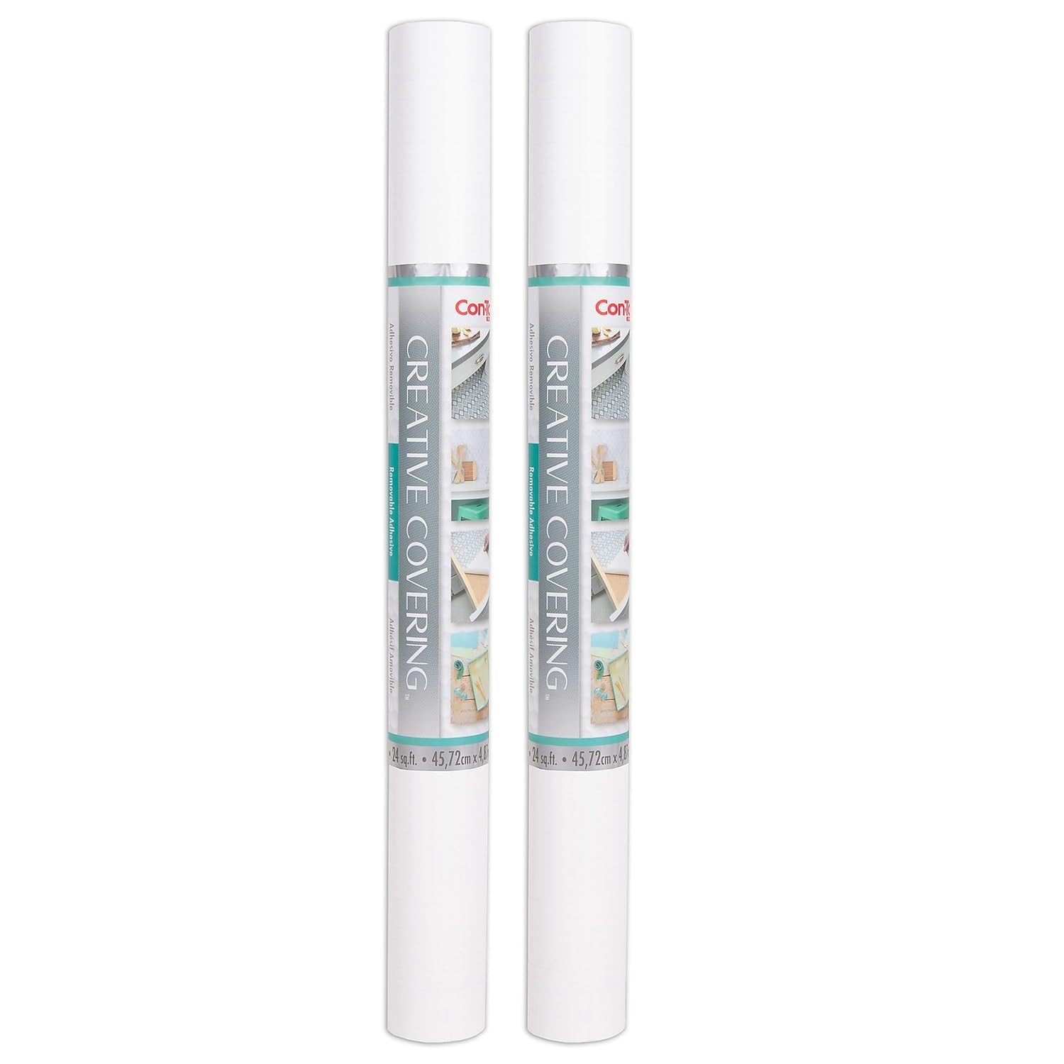 Kittrich Corporation, White, Creative Adhesive Covering, 18'' X 16 Ft, Pack Of 2, 2 Count