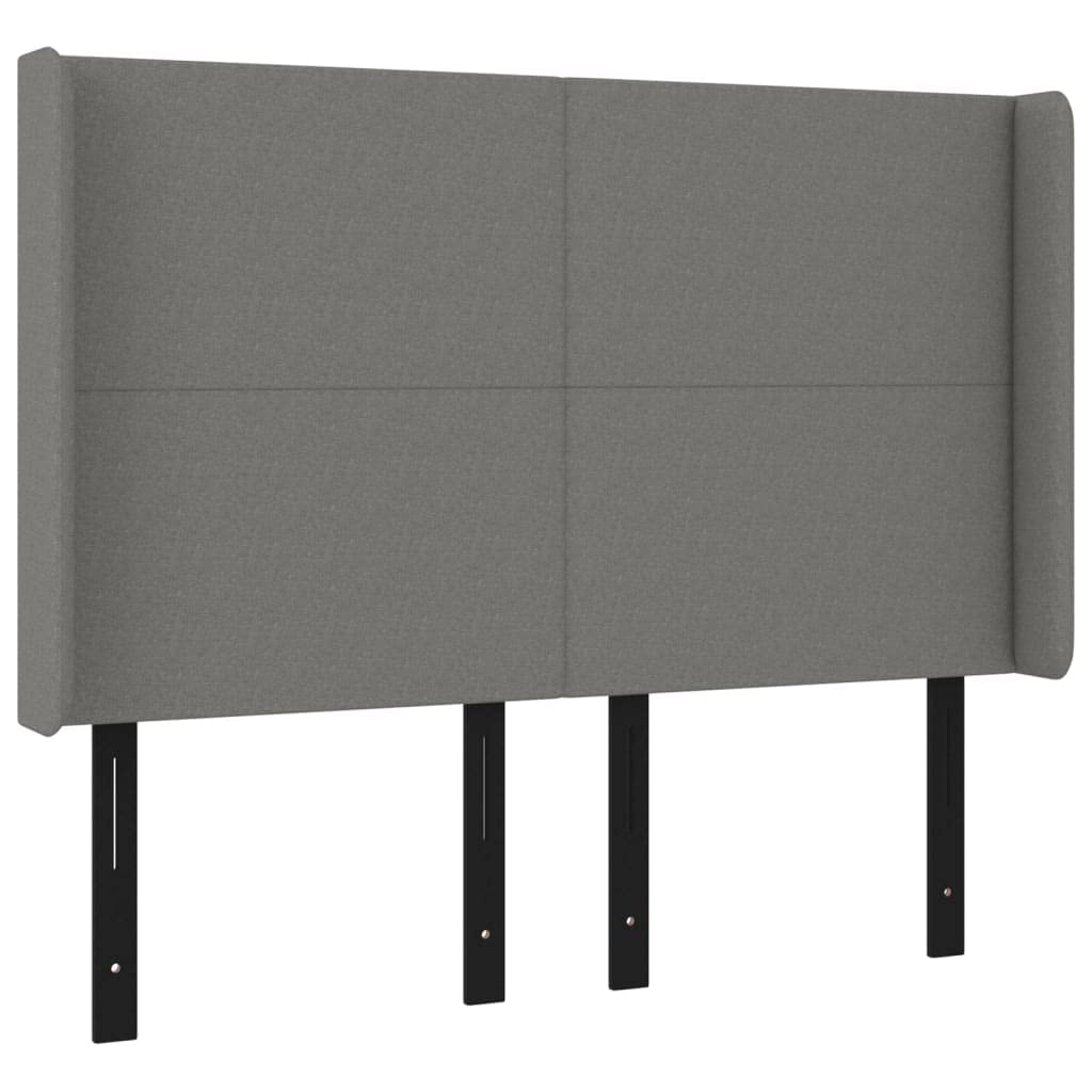 Vidaxl Led Headboard, Upholstered Headboard For Bed Home, Bed Headboard With Led Light, Bedroom Furniture, Dark Gray 57.9"X6.3"X46.5"/50.4" Fabric