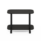 Furinno Turn-N-Tube Modern Oval End Table, Side Table with Casters, Espresso/Black