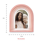 Isaac Jacobs 2X3 Vertical Pink Arc Resin Picture Frame With Gradient Design, Decorative Photo Frame, Tabletop & Wall Display, Ha
